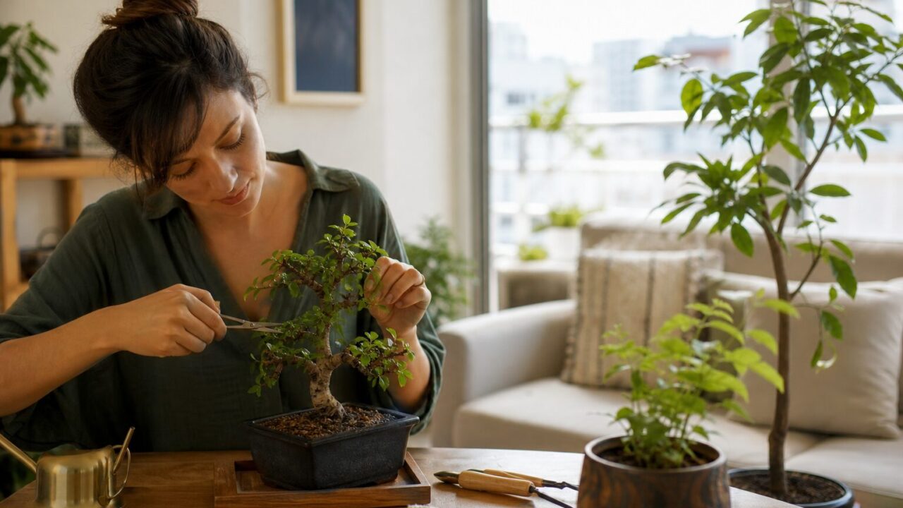Ilustração da matéria: Como Escolher o Melhor Bonsai para Começar no Apartamento