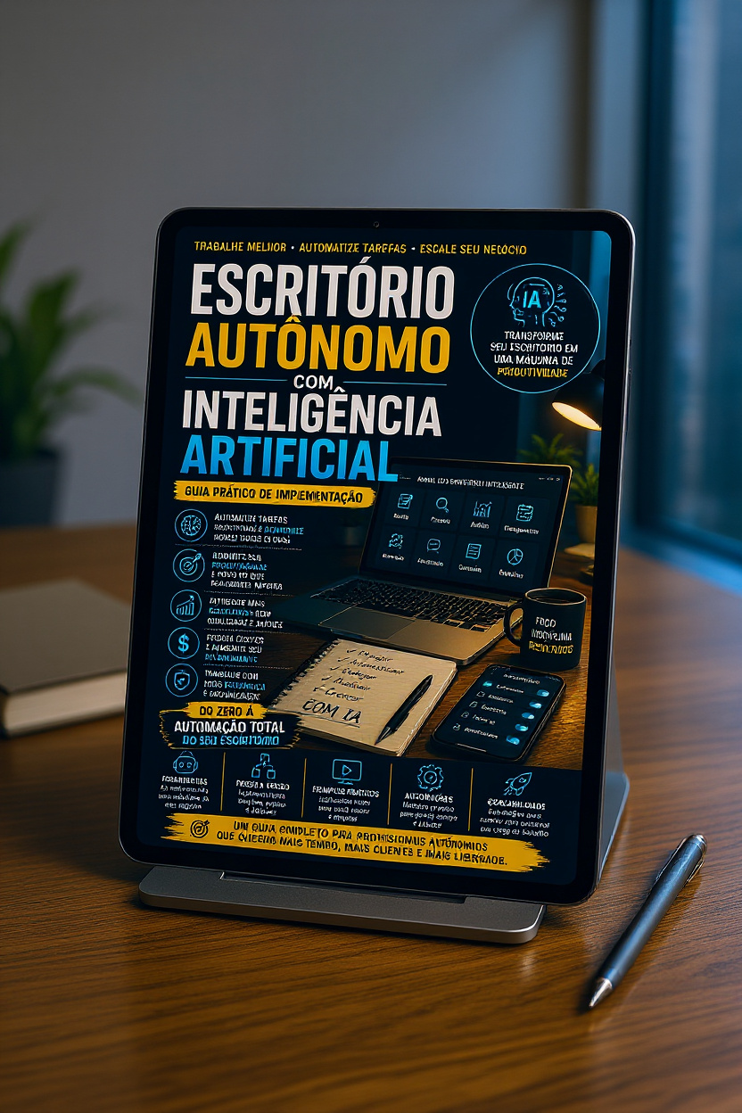 Capa do e-book Escritório Autônomo com Inteligência Artificial Guia Pratico de Implementação