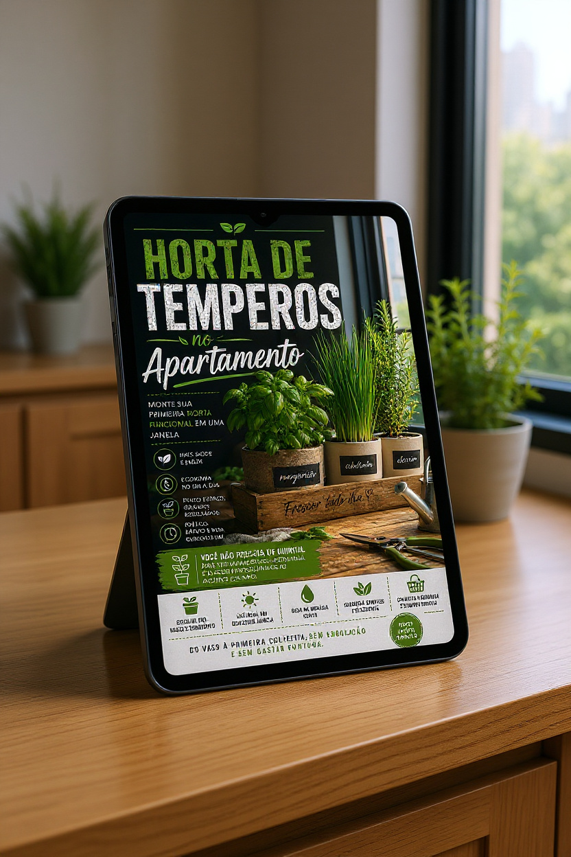 Capa do e-book Horta de Temperos no Apartamento