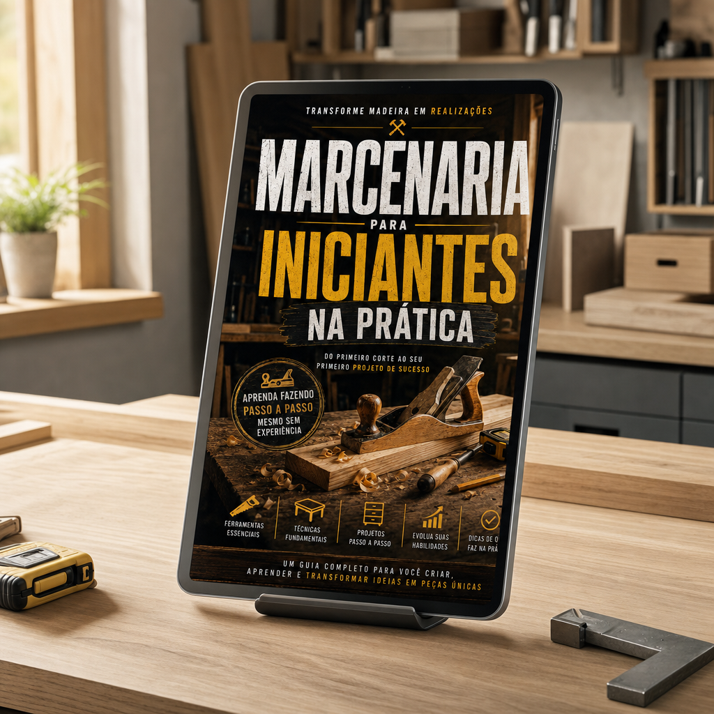 Capa do e-book Marcenaria para iniciantes na prática